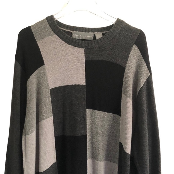 Oscar De La Renta Gray Black Crewneck Sweater XXL - Picture 3 of 8